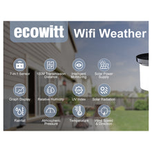 Load image into Gallery viewer, Ecowitt WS3900 Weather Station with W69 7-in-1 Outdoor Sensor