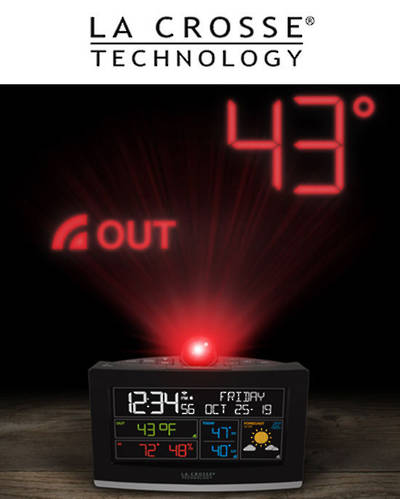 La Crosse WIFI Projection Alarm Clock with AccuWeather Forecast C82929