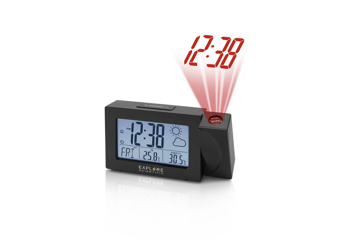 Explore Scientific Projection Clock with Weather Forecast Display and Outdoor Sensor