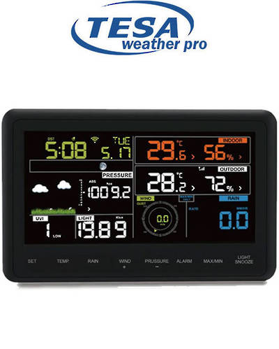 TESA Weather Pro colour weather display console shown from the front
